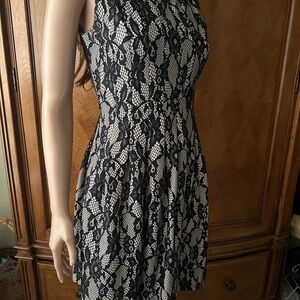 Chic Black and White Lace  Dress